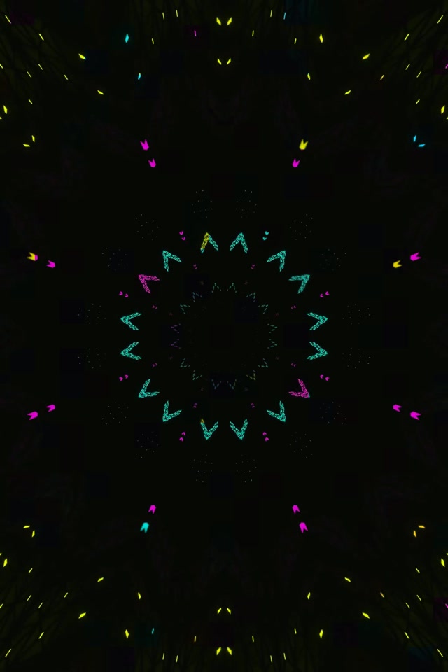 Neónový Tunel Kaleidoskop Kryštál Výbuch 2:3 Foto Portrét 60fps Šetrič Obrazovky Vj Loop