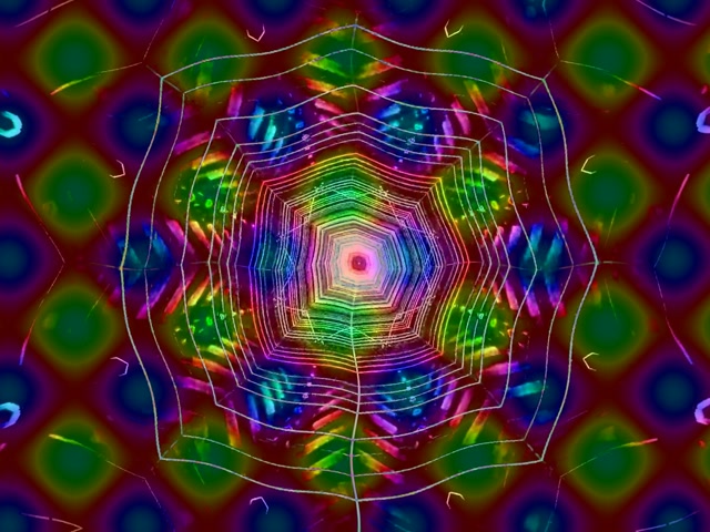 Neon Tunel Dúhová Pavúčia Sieť Vír VJ Loop 4:3 Classic 60fps Šetrič Obrazovky