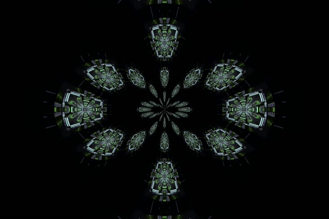 Neónový tunel zelený kaleidoskop VJ Loop 3:2 surface 60fps šetrič obrazovky