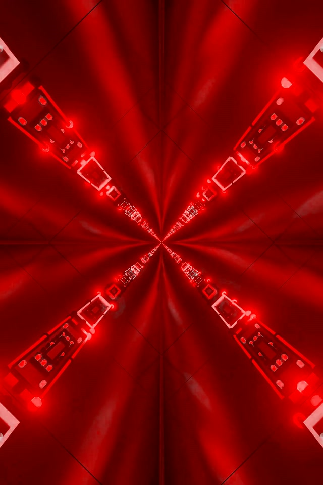 Červený Neon Tunel X-Zrkadlo VJLoops 2:3 Foto Portrét 60fps Šetrič Obrazovky