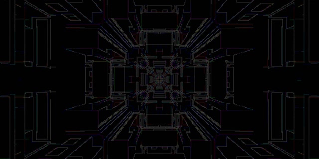 Neon Tunel Obvod Mriežka VJ Loop 2:1 Univisium 60fps Šetrič Obrazovky