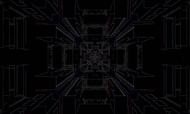 Neon Tunel Rekurzívny Obvod Mriežka VJ Loop 5:3 Wide 60fps Šetrič Obrazovky