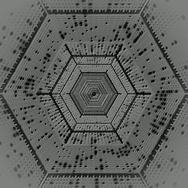 Hexagon Neon Tunel Sivý Šetrič Obrazovky 1:1 Štvorec 60fps VJ Loop