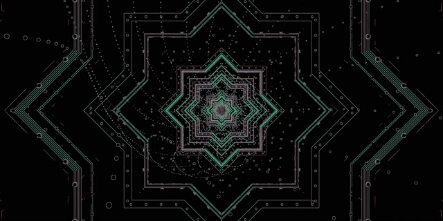 Neon Tunel Obvod Hviezda 60fps 2:1 Univisium Šetrič Obrazovky VJ Loop