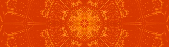 VJLoops neon tunel oranžová mandala kaleidoskop 32:9 ultraširoký 60fps šetrič obrazovky