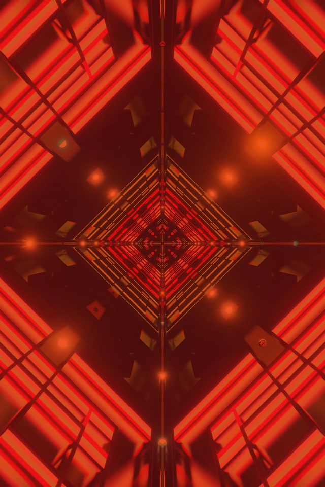 Červený neonový tunel diamantový vortex Vj Loop 2:3 Portrait 60fps šetrič obrazovky