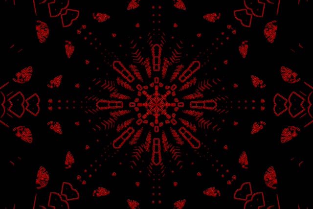 Červený Fraktál Kaleidoskop Neon Tunel Vj Loop 3:2 Surface 60fps Šetrič Obrazovky