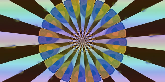 Neon tunel kaleidoskop kvet výbuch 2:1 Univisium 60fps šetrič obrazovky VJLoops