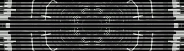 VJ Loop neonový tunel oktagon mriežka čiernobiela 32:9 Super Ultrawide 60fps šetrič obrazovky