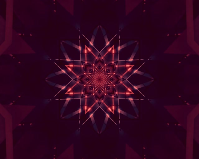 Neon Tunnel Hviezda Kaleidoskop 5:4 Industrial 60fps Šetrič Obrazovky VJ Loop
