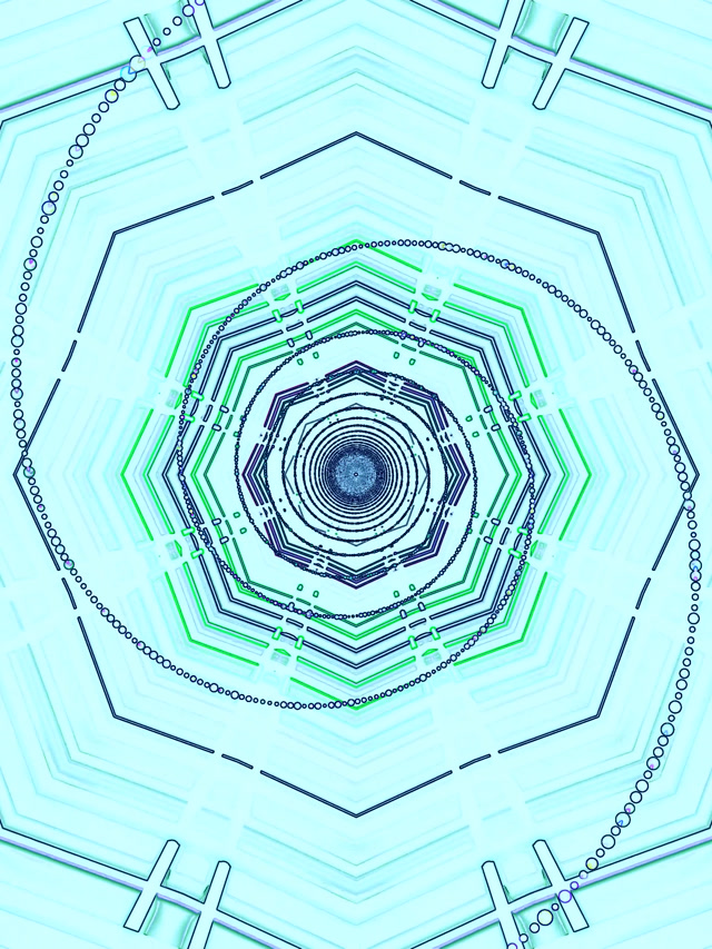 Azúrový Neon Tunnel Šetrič Obrazovky 3:4 iPad Portrait 60fps VJ Loop PC Laptop