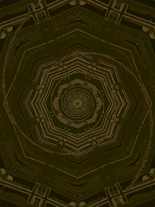 Neon Tunel Olivový Octagon Vírenie VJ Loop 3:4 iPad Portrait 60fps Šetrič Obrazovky