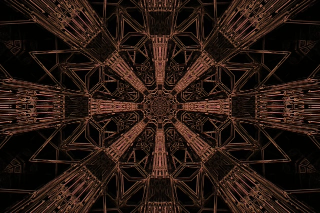 Medený fraktálový kaleidoskop neonový tunel Vj Loop 3:2 Surface 60fps šetrič obrazovky