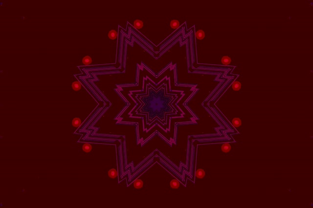 Neónový tunel červená hviezda kaleidoskop VJ Loop 3:2 Surface 60fps šetrič obrazovky