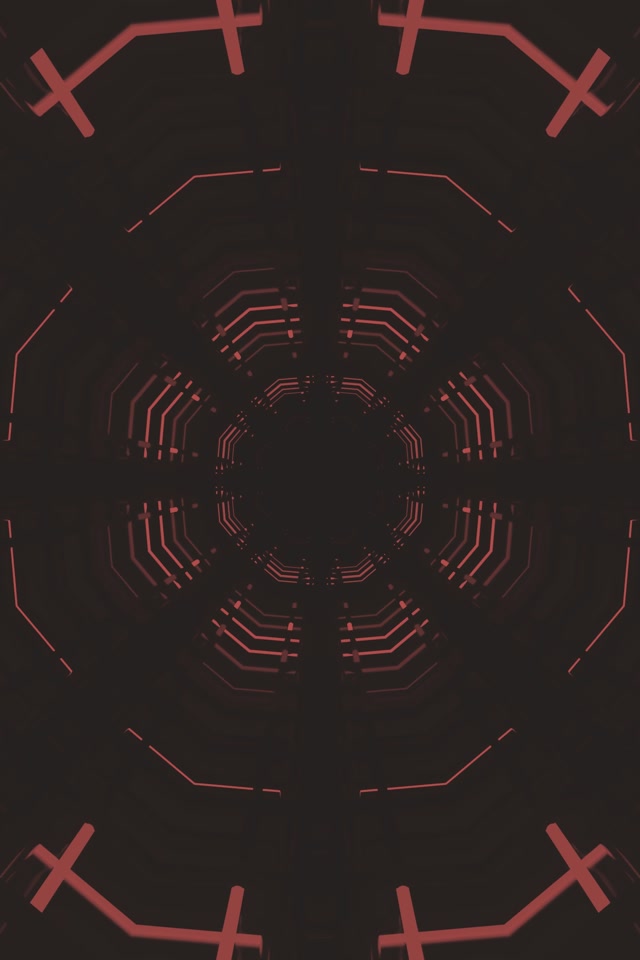 Neónový Tunel Červený Osemúholník Mriežka VJ Loop 2:3 Foto Portrét 60fps Šetrič Obrazovky