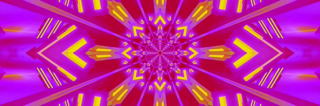 Neon Tunel Kaleidoskop Hviezda Výbuch 3:1 Triple Wide 60fps Šetrič Obrazovky VJLoops