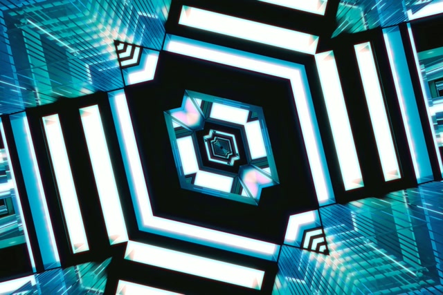 Neon tunel kaleidoskop VJ Loop 3:2 Surface 60fps šetrič obrazovky