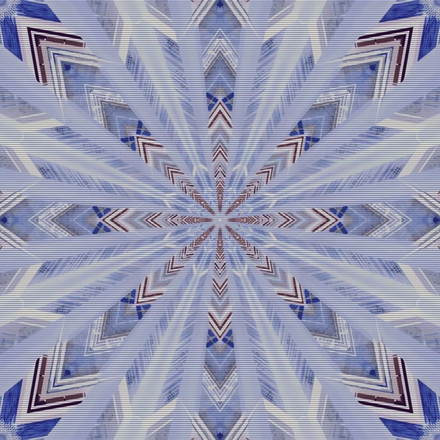 Modrý Kaleidoskop Neon Tunel Šetrič Obrazovky 1:1 Square 60fps VJ Loop