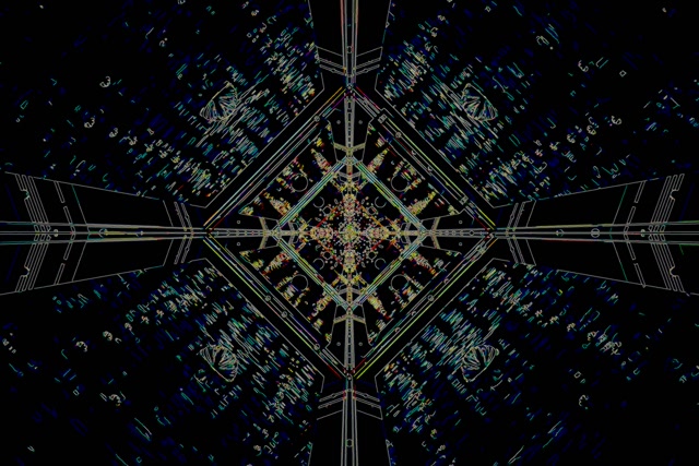 Neónový Tunel Šetrič Obrazovky 3:2 Surface 60fps VJLoops Tmavý Kaleidoskop Mriežka