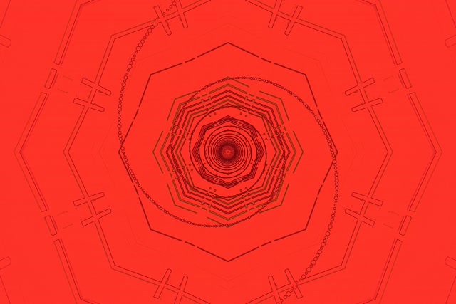 VJ Loop neónový tunel červený osmouholník vortex 3:2 surface 60fps šetrič obrazovky