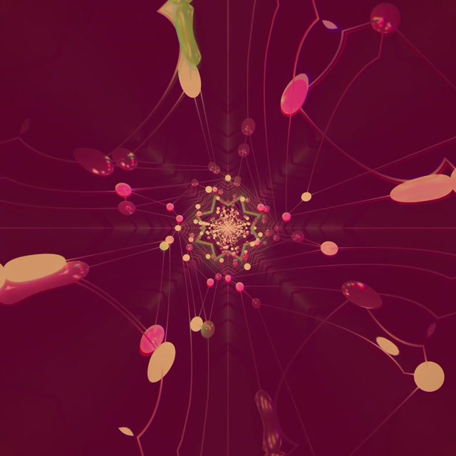 Neon tunel hviezda kaleidoskop VJ Loop 1:1 štvorec 60fps šetrič obrazovky