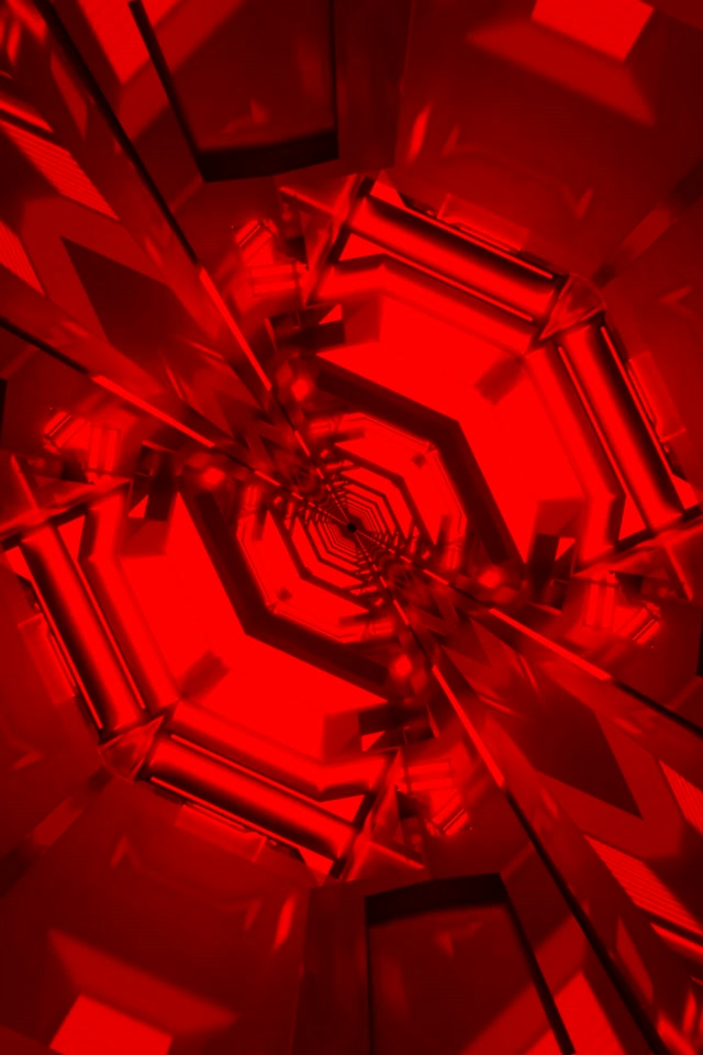 Červený neónový tunel špirálový vortex 60fps 2:3 foto na výšku šetrič obrazovky VJ Loop