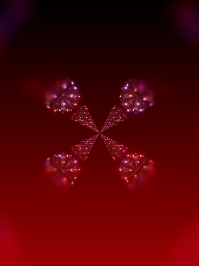 Neónový Tunel Fraktálny Kaleidoskop Červený VJ Loop 3:4 iPad Portrait 60fps Šetrič Obrazovky