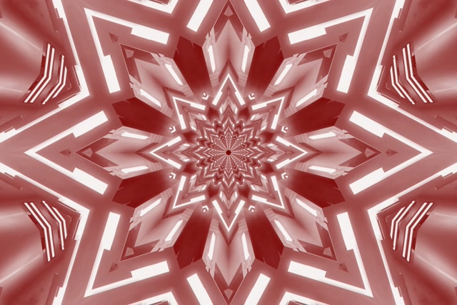 Neonový Tunel Červená Hviezda Kaleidoskop VJ Loop 3:2 Surface 60fps Sporiť