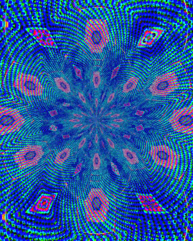 Neon Tunnel Blue Fractal Bloom Vj Loop 4:5 Instagram 60fps Screensaver