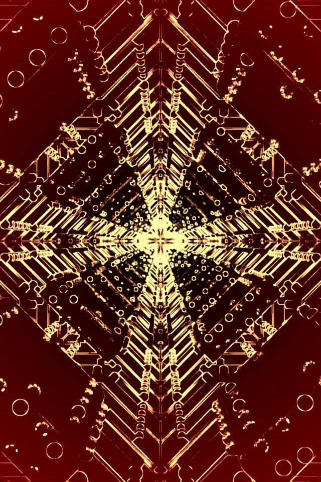 Golden Symmetric Neon Tunnel | 2:3 Portrait | 60fps VJ Loop Screensaver