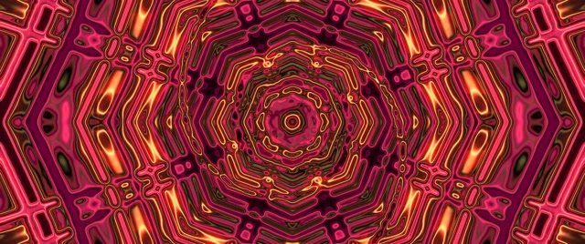 Neon Tunnel Fractal Octagon Vortex VJ Loop 2.39:1 Cinemascope 60fps Screensaver