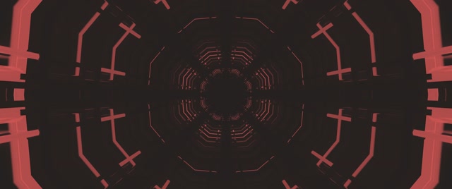 Red Octagon Neon Tunnel VJ Loop 2.39:1 Cinemascope 60fps Screensaver