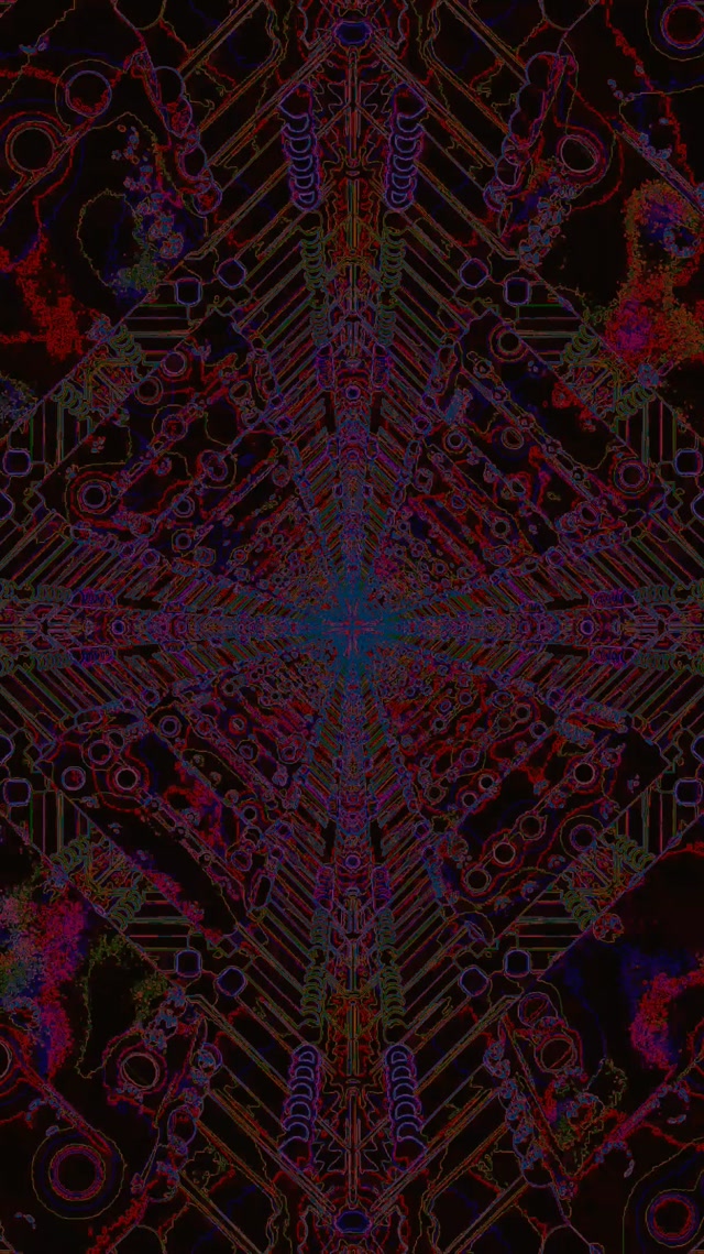 Neon Tunel Simetričen Zobnik Mandala VJ Loop 9:16 Reels 60fps Ohranjevalnik Zaslona