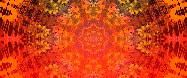 Fiery Red Orange Fractal Kaleidoscope Neon Tunnel Vj Loop 2.39:1 Cinemascope 60fps Screensaver