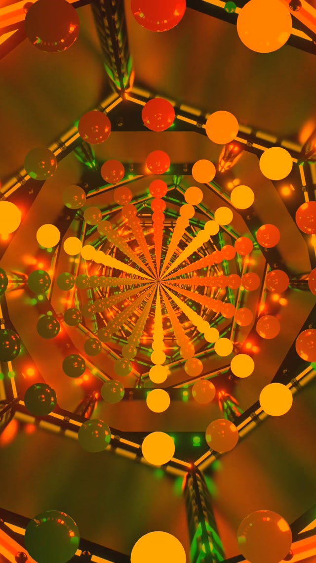 Oranžen Neon Tunel Ohranjevalnik Zaslona 60fps 9:16 Reels VJ Loop PC Laptop