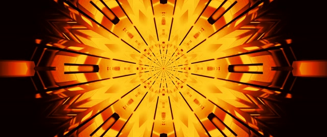 Vj loop Neon Tunnel Golden Mandala Burst Screensaver 2.39:1 Cinemascope 60fps
