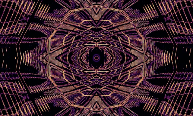 Neon Tunnel Kaleidoskop Vj Loop 5:3 Širok 60fps Ohranjevalnik zaslona Zlata Vijolična