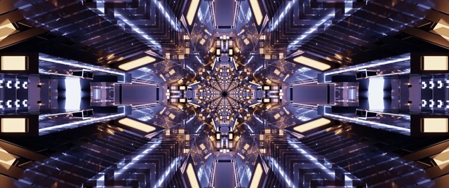 Neon Tunel Kaleidoskop Zvezda VJ Loop 2.39:1 Cinemascope 60fps Ohranjevalnik Zaslona