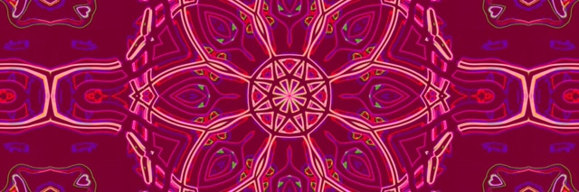 Neonski Predor Kaleidoskop Mandala VJ Loop 3:1 Trojno širok 60fps Ohranjevalnik zaslona