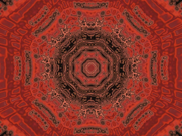 Rdeča Mandala Neon Tunel Ohranjevalnik Zaslona 4:3 Klasičen 60fps VJ Loop