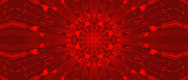 Rdeč Fraktal Kaleidoskop Neon Tunel VJ Loop 21:9 Ultraširok 60fps Ohranjevalnik zaslona