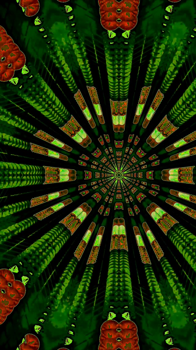 Neon Tunel Rdeči Fraktal Kaleido Izbruh VJ Loop 9:16 Reels 60fps Screensaver