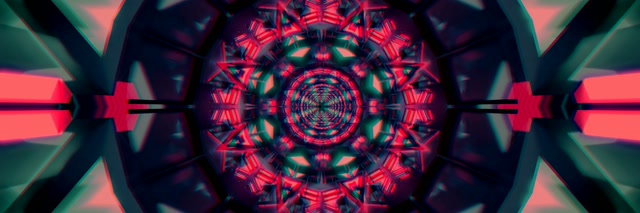 Neonski Predor Kaleidoskop VJ Loop 3:1 Triple Wide 60fps Ohranjevalnik zaslona