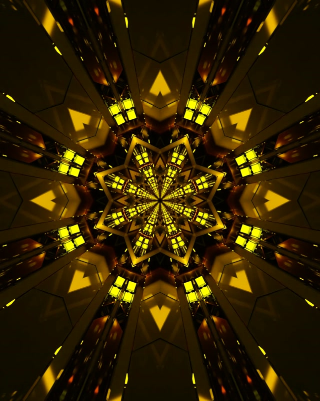 Vj loop Zlata Zvezda Kaleidoskop Neon Tunel 4:5 Instagram 60fps Ohranjevalnik Zaslona