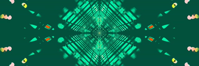 Neon Tunel Zelen Diamant Kaleidoskop VJ Loop 3:1 Trojno Širok 60fps Ohranjevalnik Zaslona