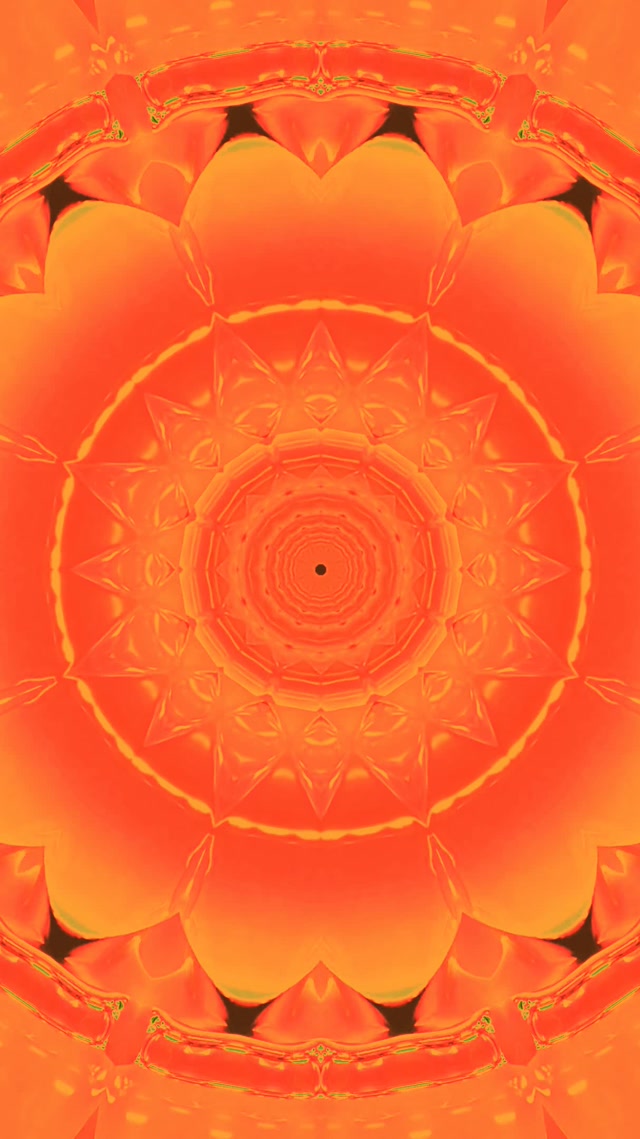 Oranžna Neon Tunel Mandala 60fps 9:16 Reels Ohranjevalnik Zaslona PC VJ loop