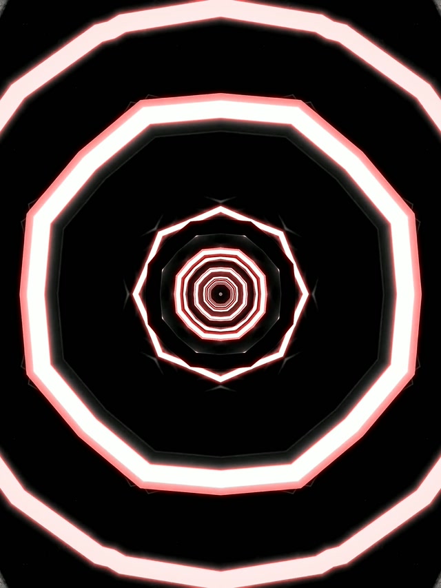 Neon Tunel Rdeč Desetkotnik Vrtinec Ohranjevalnik Zaslona 3:4 iPad Portrait 60fps Vj Loop