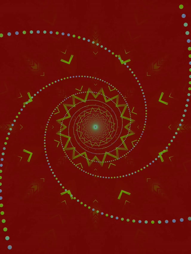 Neon Tunel Mandala Zvezda Vrtinec 3:4 iPad Portrait 60fps Ohranjevalnik Zaslona VJLoops