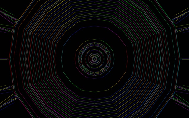 Neonski Tunel Mavričen Osemkotnik Vrtinec Vj Loop 16:10 Macbook 60fps Ohranjevalnik Zaslona