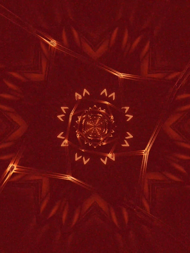 Neonski Predor Fraktalna Zvezda Mandala VJ Loop 3:4 iPad Portrait 60fps Ohranjevalnik zaslona